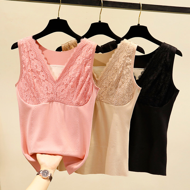 Winter women's warm vest women's thickening and velvet inner wear cotton underwear vest bottoming large size cold-proof one German velvet