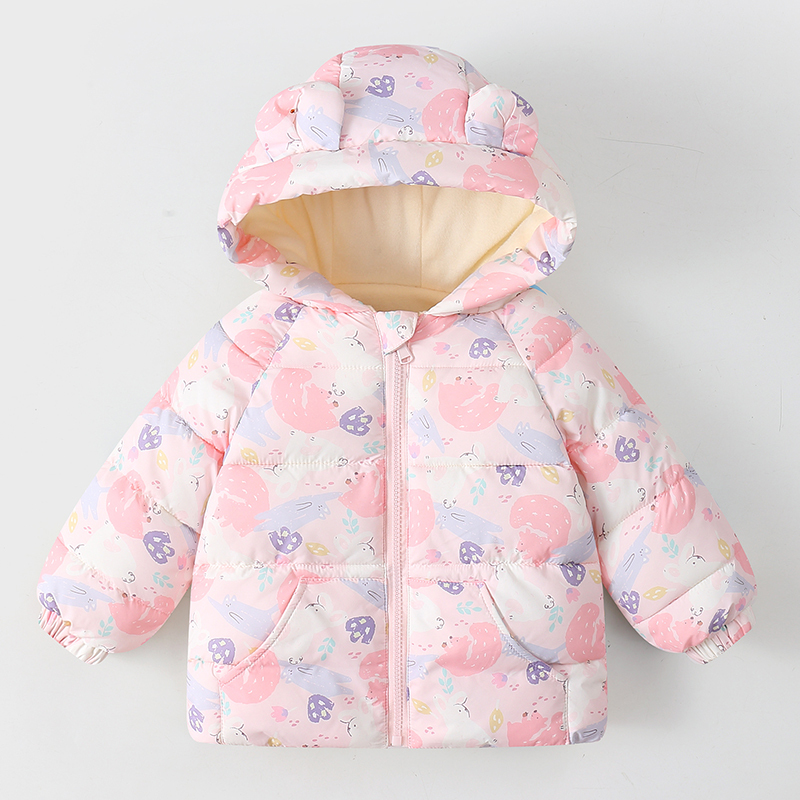 Children's Cotton Clothing Autumn and Winter New Thickened Baby Cotton Coat for Girls and Boys, Winter Warm Fleece-Lined Jacket