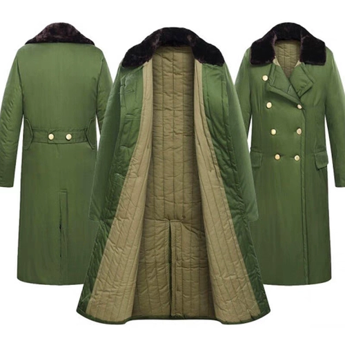 Старомодный зеленый длинный пуховик для работы, зимняя куртка, увеличенная толщина, длина макси