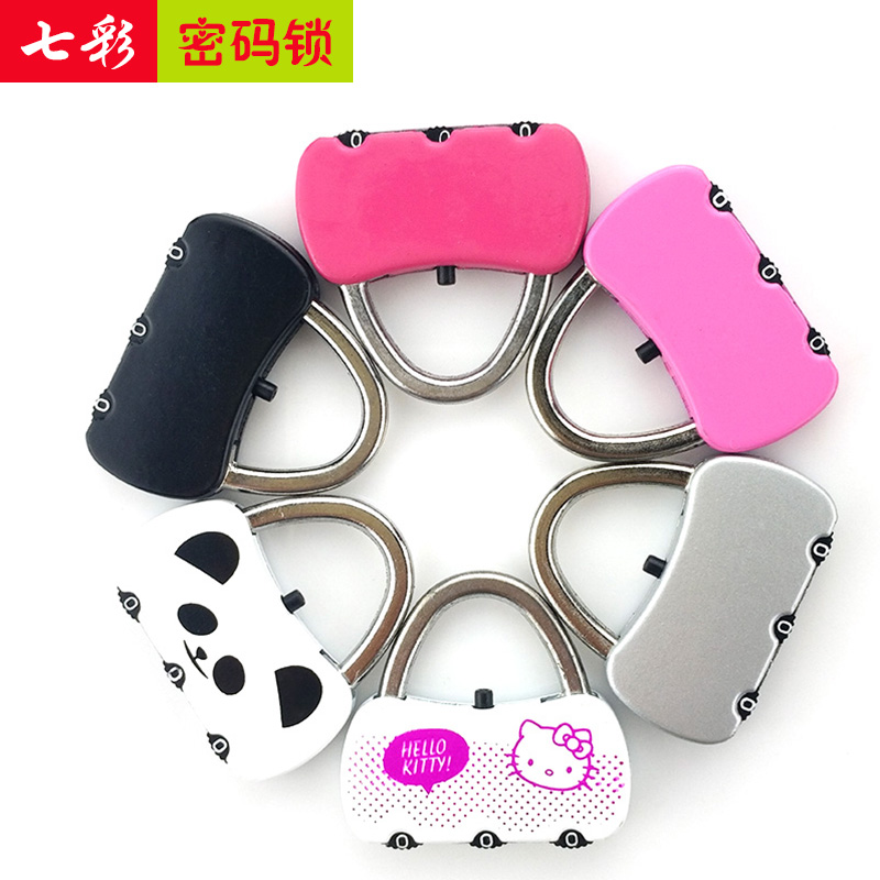 201 children's luggage combination lock padlock bookcase lock cartoon clothes zipper key lock student cabinet lock home