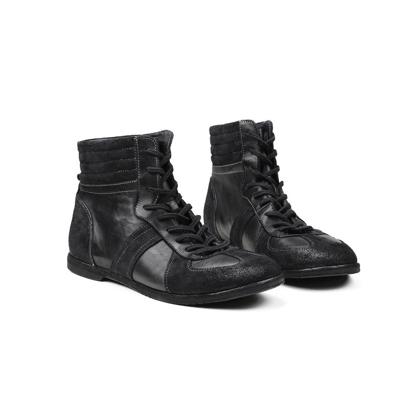 Bangzas4024/353-1 Imported Washed Horse Leather Retro High-Top German Training Shoes Boxing Shoes Men's Short Boots