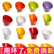 A5 color melamine seasoning bowl hot pot buffet vegetable bucket sauce imitation porcelain slant bowl dipping salad bowl creative