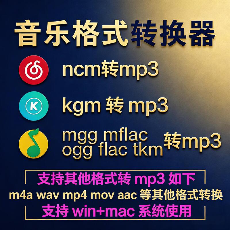 Music Video Format Ncm Mgg Kgm Mflac Flac M4A Wav Ogg to Mp3 Converter