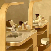 Nail salon painted Japanese-style solid wood manicure table and chair set single and double double-layer storage vacuum cleaner manicure table