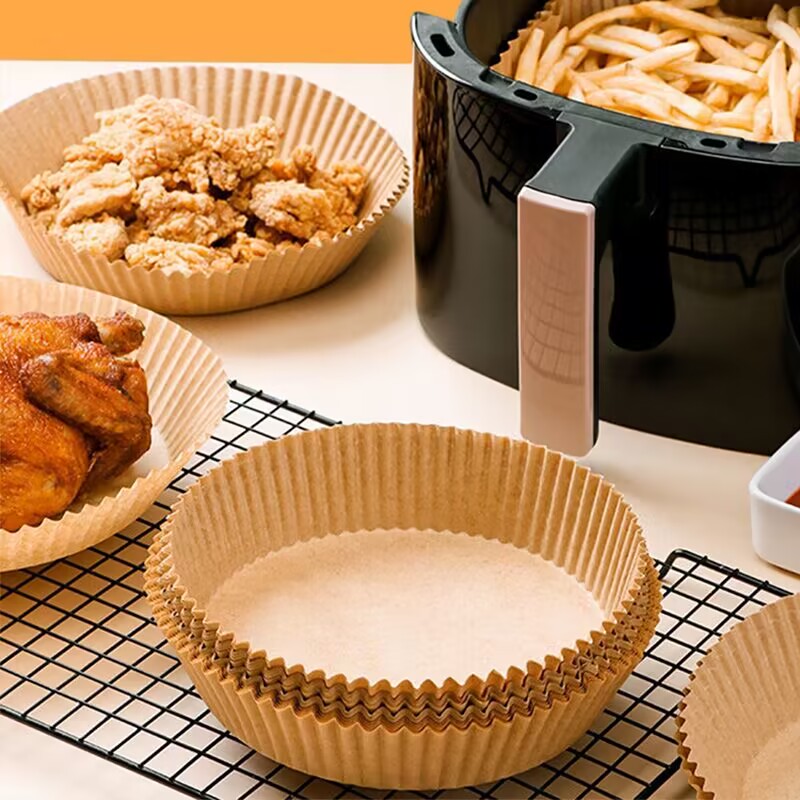 空气炸锅用纸盘家用食品级耐高温食物烤箱烘焙吸油纸垫烧烤圆形