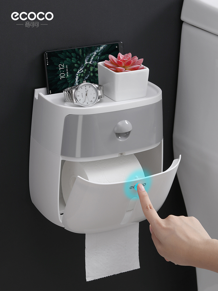 Makeup Room Paper Towel Box Free From Punching Creativity Toilet Paper Box Home Bathroom Big drum toilet paper Extraction toilet paper Shelf waterproof