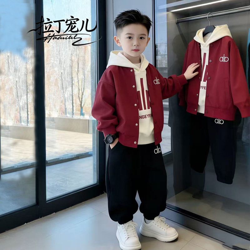 Boys' Spring Baseball Uniform Set 2026 New Style Children's Cool and Stylish Trendy Three-Piece Set for Little Boys Boys' Spring Baseball Uniform Set 2026 New Style Children's Cool and Stylish Trendy Three-Piece Set for Little Boys