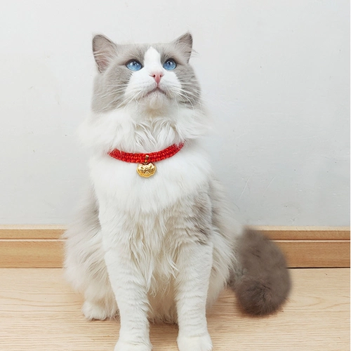 Браслет из красной нити ручной работы, чокер, шарф, колокольчик, аксессуар, ожерелье, замок долголетия, домашний питомец, кот