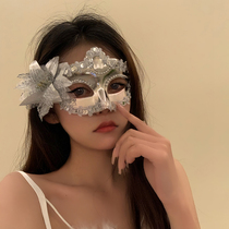 Halloween adult masquerade masquerade big lily mask half face fashion party princess mask props