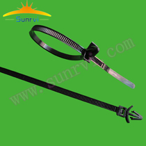 PWV-200 nylon black bolt type zagled wire with bundled wire with plug-in tie dongguan manufacturer direct