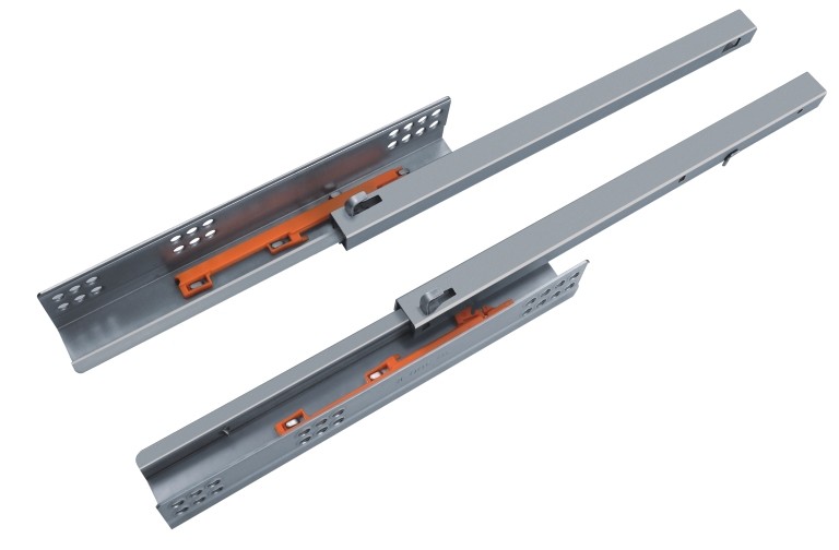 Two-section-bottom concealed concealed drawer ball bearing slide rail 2-section drawers hide bottom slide rail