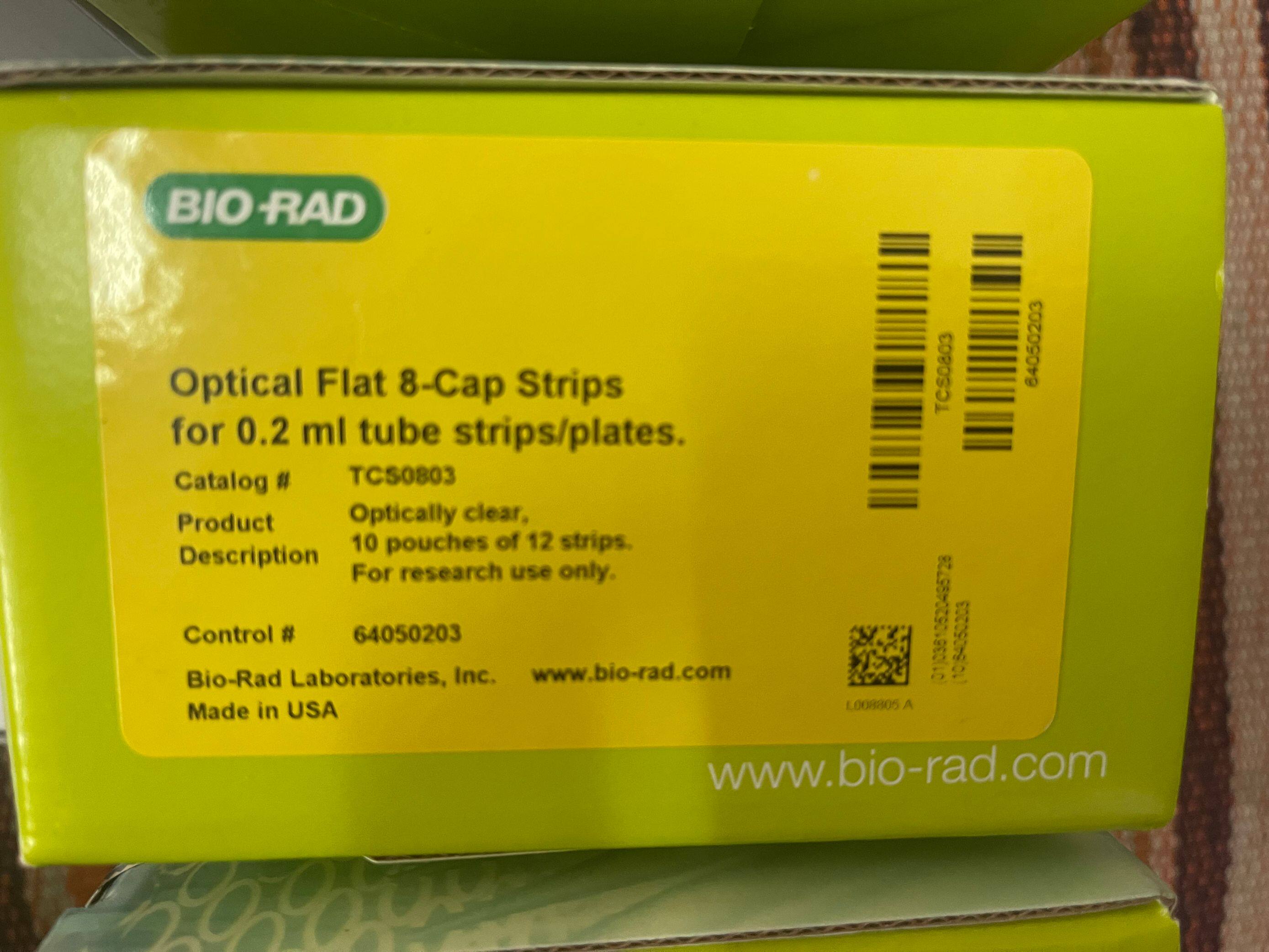 伯乐 bio-rad  TCS0803 OPTICAL FLAT 8-CAP STRIPS