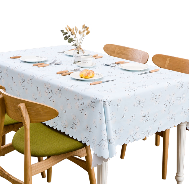 Dining tablecloth ກັນນ້ໍາແລະນ້ໍາຫຼັກຖານສະແດງທີ່ບໍ່ມີການລ້າງ PVC tablecloth ສີ່ຫລ່ຽມຕາຕະລາງກາເຟ mat ຄົວເຮືອນ Nordic ສະເຫຼີມສະຫຼອງອິນເຕີເນັດ ins