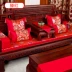Đồ nội thất bằng gỗ gụ sofa đệm người Trung Quốc chống lại -skid -off Rửa đệm mới Trung Quốc Đệm gỗ rắn đặc tùy chỉnh bìa dày khăn trải bàn thổ cẩm mẫu khăn trải bàn tròn đẹp Khăn trải bàn