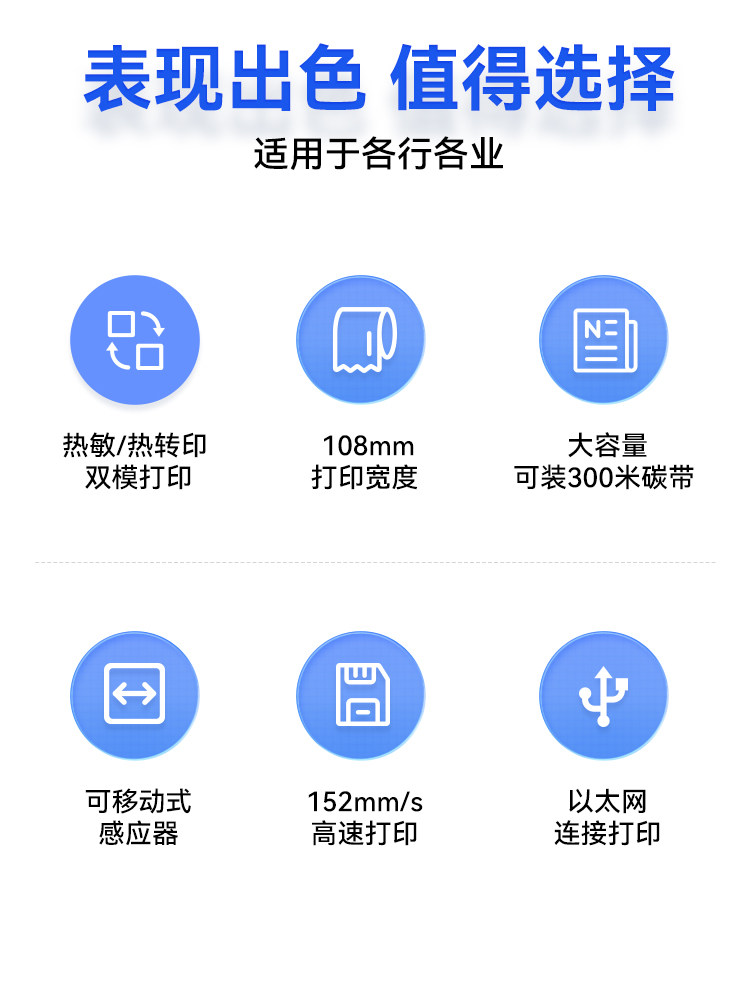 Hanyin It4B Ribbon Label Barcode Printer, One Machine for All, Clothing Hang Tags, Wash Labels, Barcode Coated Paper, Silver Paper, Price Express Barcode, Self-Adhesive Thermal Transfer Label Printer