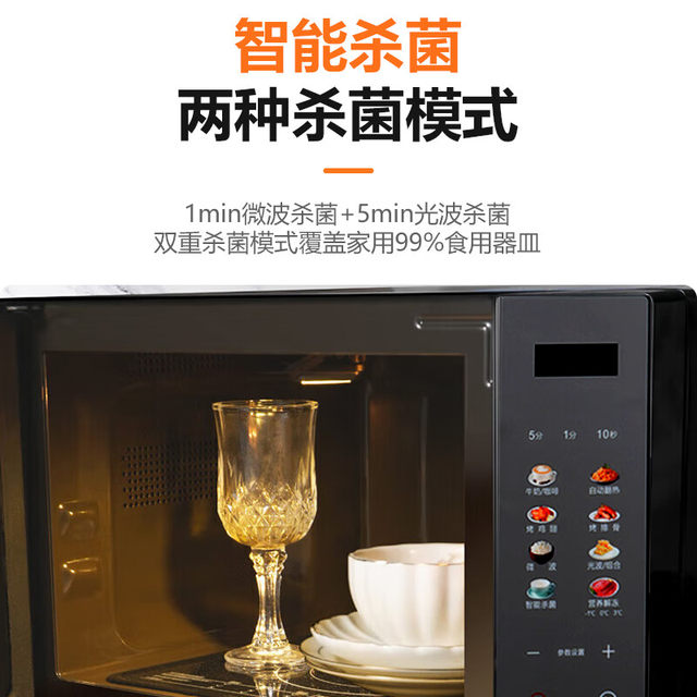 Galanz Microwave Oven, Micro-Steaming and Baking All-In-One Machine for Home Use, 23L Flat-Panel Light Wave Oven, Smart Color Screen Menu R6S