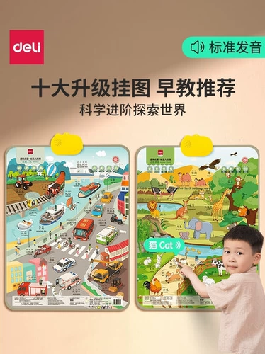 Познавательный цифровой флип-чарт, обучающая игрушка для раннего возраста, со звуком, раннее развитие, обучение