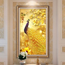 Peacock open screen Phoenix entrance decorative painting meaning good entry door Vertical version Corridor corridor mural European style lucky hanging painting