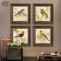 American decorative painting restaurant painting retro hanging painting living room mural bedroom flower and bird porch corridor small European oil painting