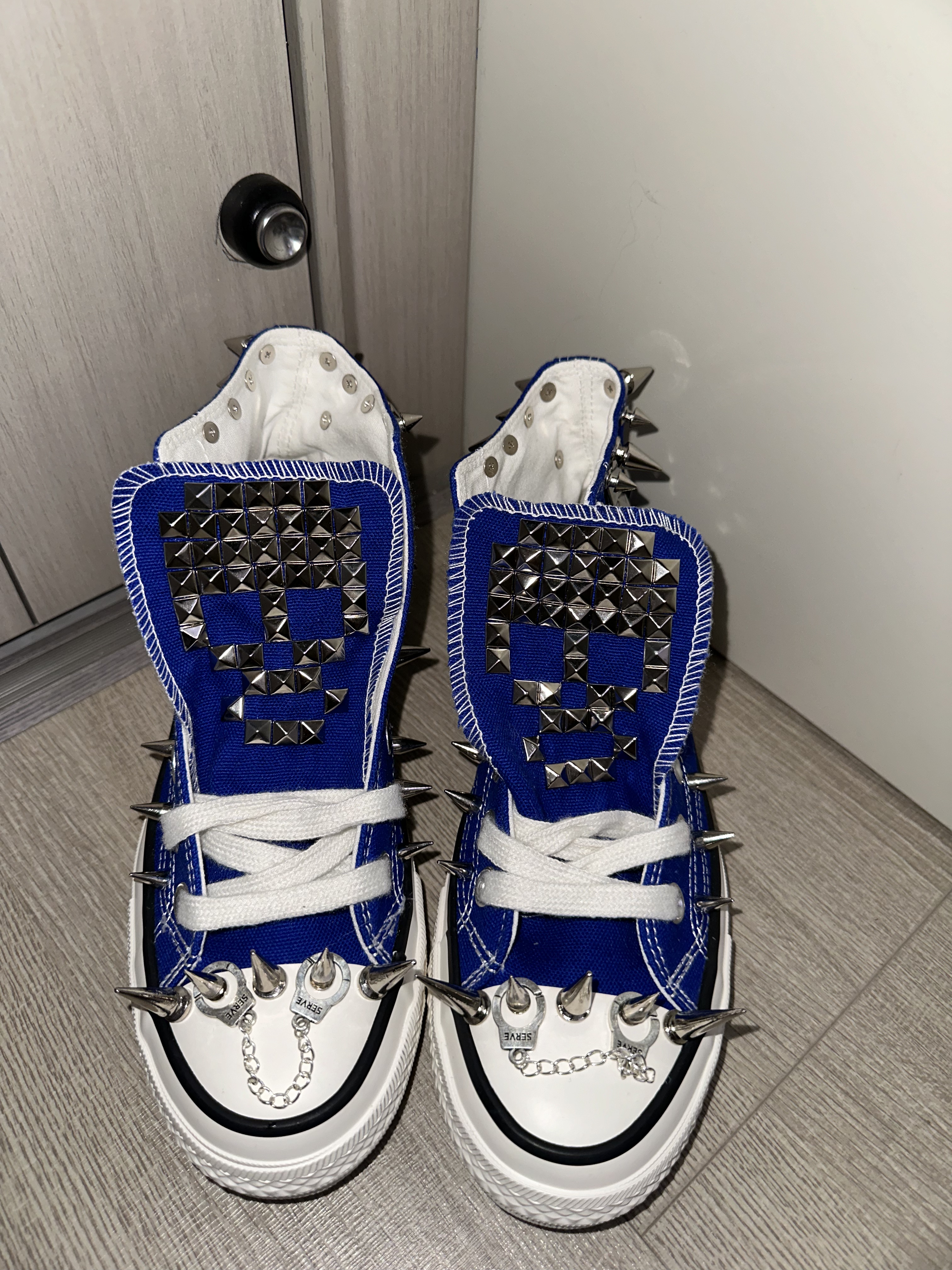 Red Devil Original [Crossthorn Klein Blue] Subculture Punk Studded Shoes