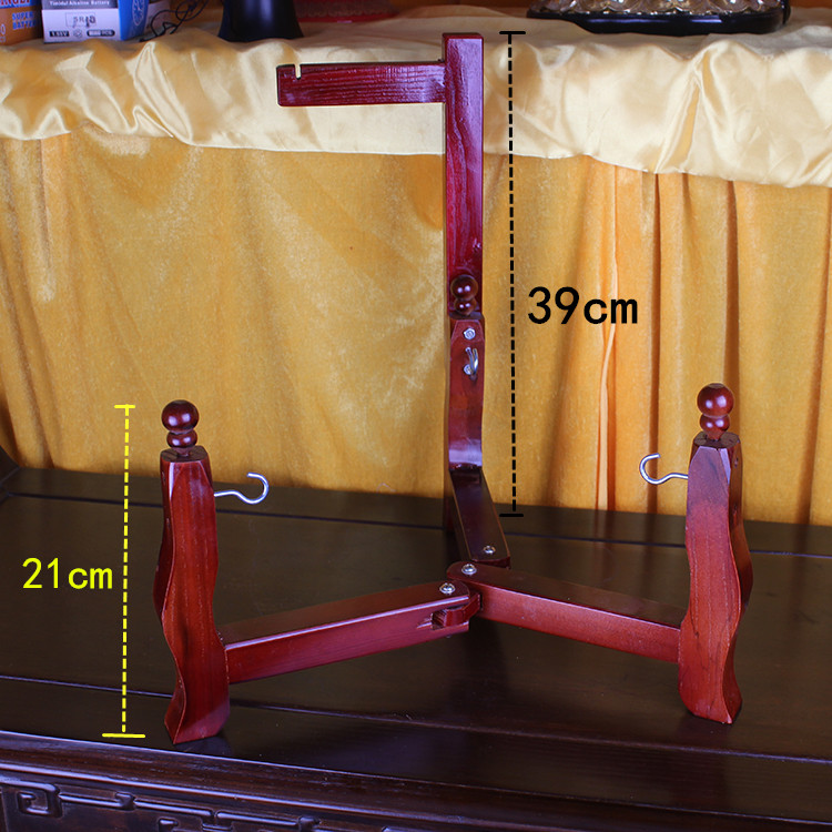 Brown Solid Wood Bell Drum Holder Farthing Fur Musical Instrument Cow Leather Drum Imperial Bell Shelf Triangle Drum chime wood fish