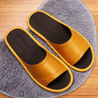 Sheepskin sandals and slippers for men and women indoor non-slip soft leather comfortable odor-proof breathable summer leather slippers