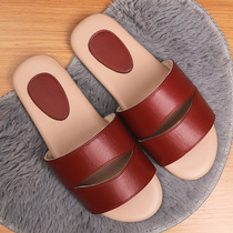 Fashion Light Lavish Lamb Leather Slippers Women Summer Home Land Plate Indoor Non-slip Soft Bottom Silent Floor Cool Slippers Men