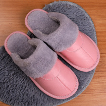 Heining Home Indoor Slippers Thickened Bottom Wool Blend Genuine Leather Slippers Indoor Warm and Lovers Slippers
