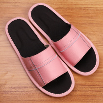 Cow Piotto Shoes Mens Summer Interior Home Cross Embroidered Flowers Non-slip Domestic Thick Bottom Leather Men Cool Slippers