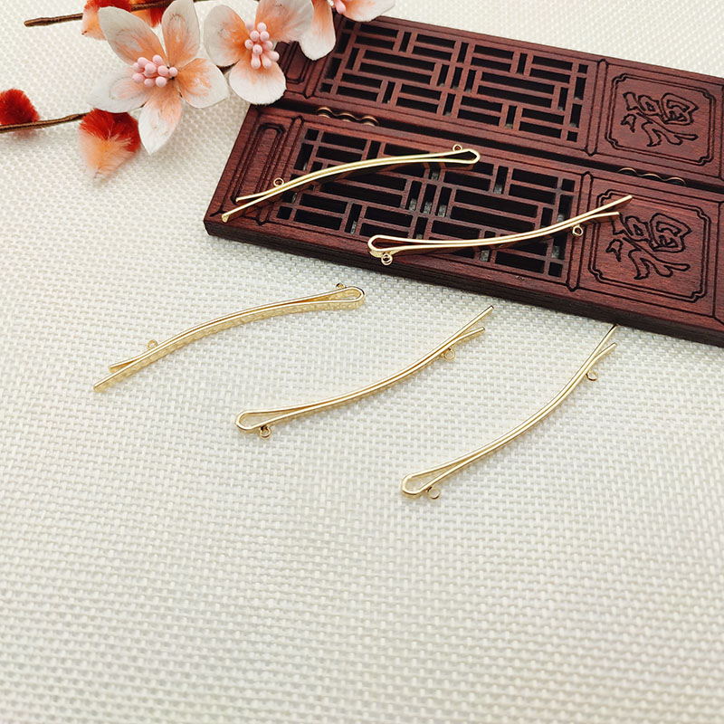 Color-preserving arched double-hole word clip edge clip hair clip diy ancient style handmade hairpin accessories material daily simple