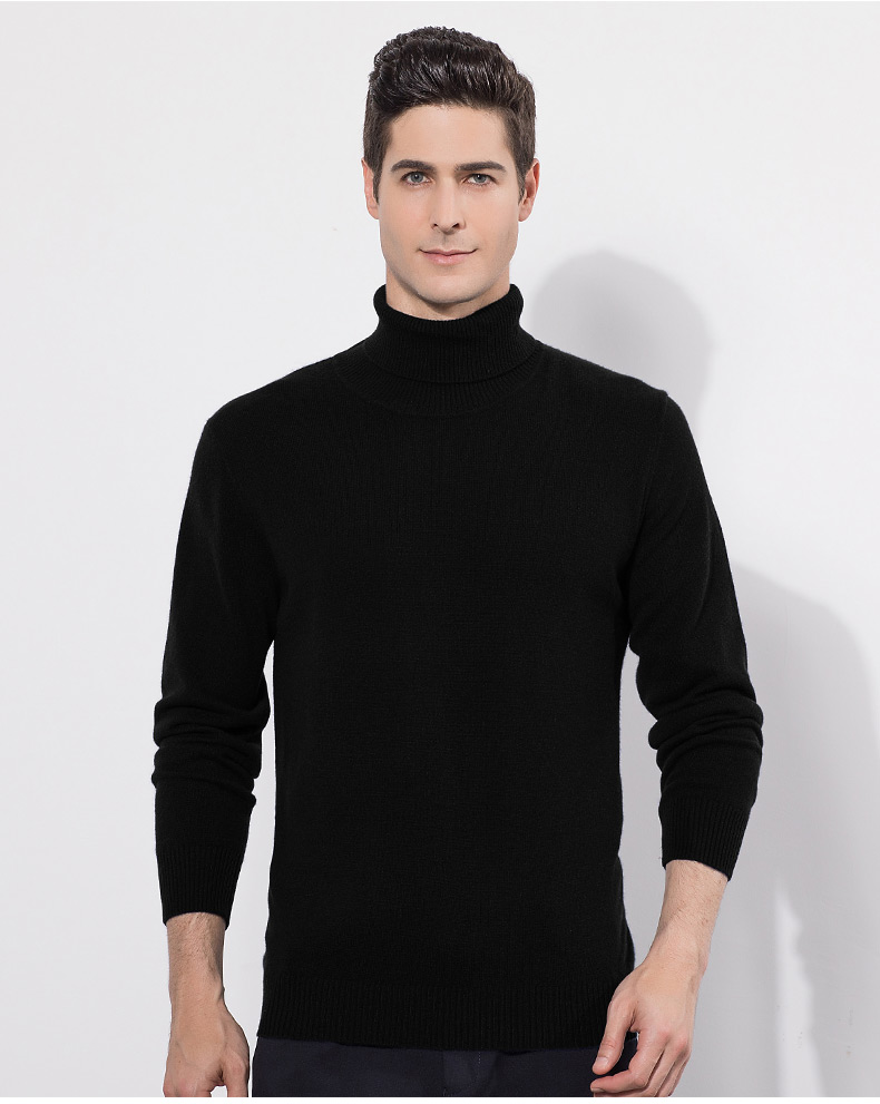 Hengyuanxiang mùa đông mới cashmere áo len nam trung niên đầu cao cổ áo của nam giới đáy áo Slim ấm áo len