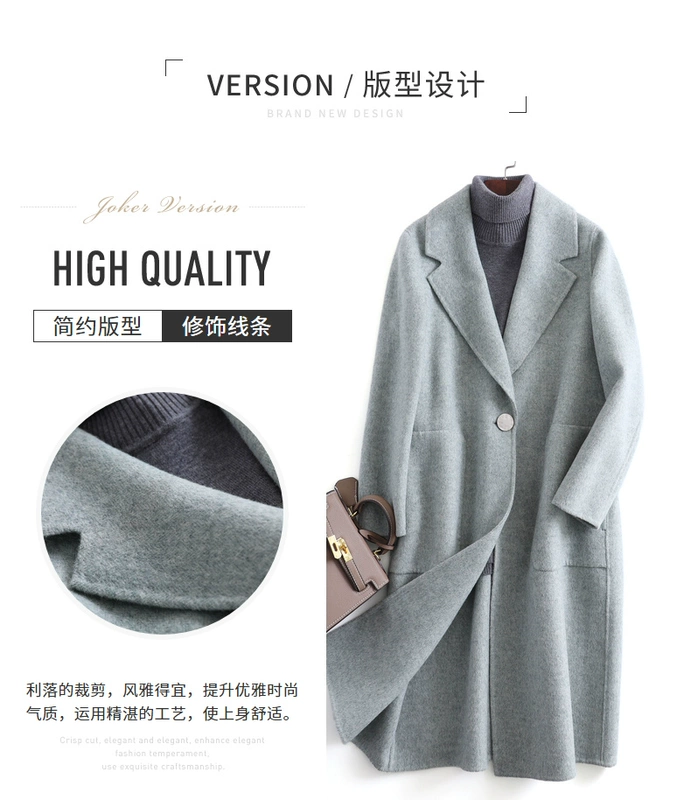 Áo khoác len Hengyuan Xiang nữ phù hợp với cổ áo len cổ áo len 2018 mùa thu đông mới - Áo len lót đôi