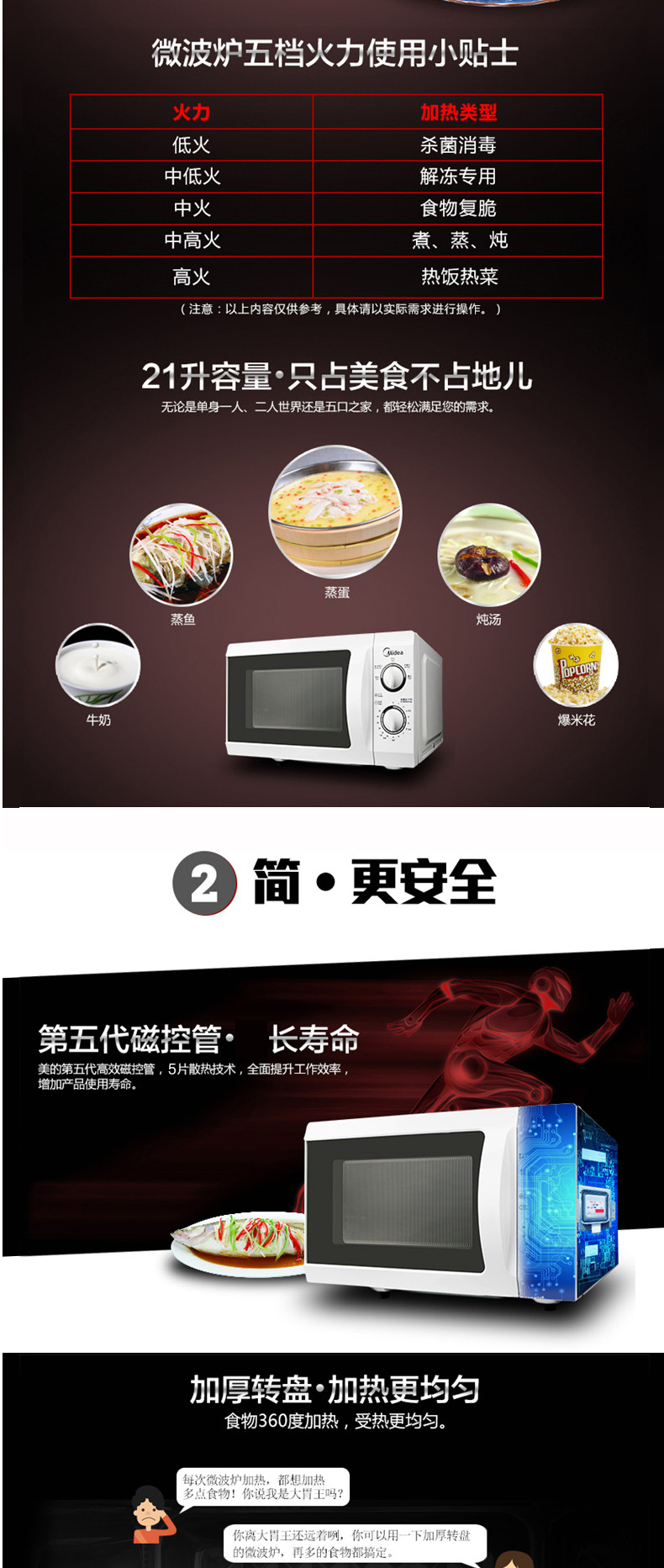 Lò vi sóng điện Midea / Midea MM721NG2-PW1 (213B) chính hãng lò nướng asanzo