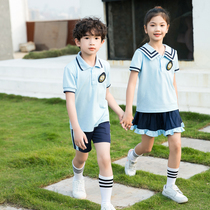 Kindergarten Garden clothes class clothes Elementary school uniforms short sleeve summer clothing season childrens performance sports suit college wind custom