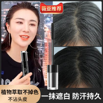 Disposable hair dye pen stick Long-lasting leave-in hair dye Plant extract cover white hair Pure black hair artifact Hair dye stick