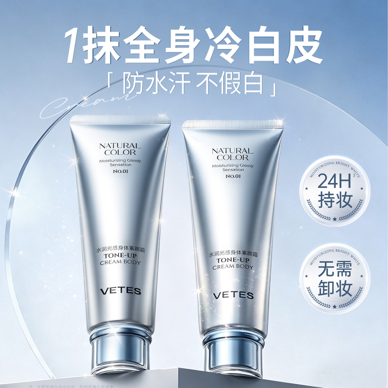 Lazy Person's No-Makeup Cream for Body, Face, and Neck, Brightens Skin Tone, Whitening, Anti-Isolation, Concealer, Sun Protection, Three-In-One, Genuine Product