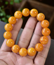 Natural Russian beeswax loose beads bracelet single bead chicken oil yellow with original