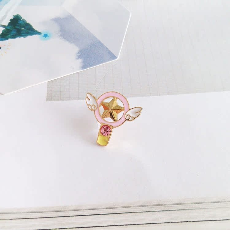 Magic Sakura Cartoon Girl Trâm Hợp kim sáng tạo tinh tế Ngày dễ thương Hàn Quốc Lãnh đạo Anime Huy hiệu kim nhỏ Huy chương nhỏ - Trâm cài phụ kiện cài áo sơ mi nữ
