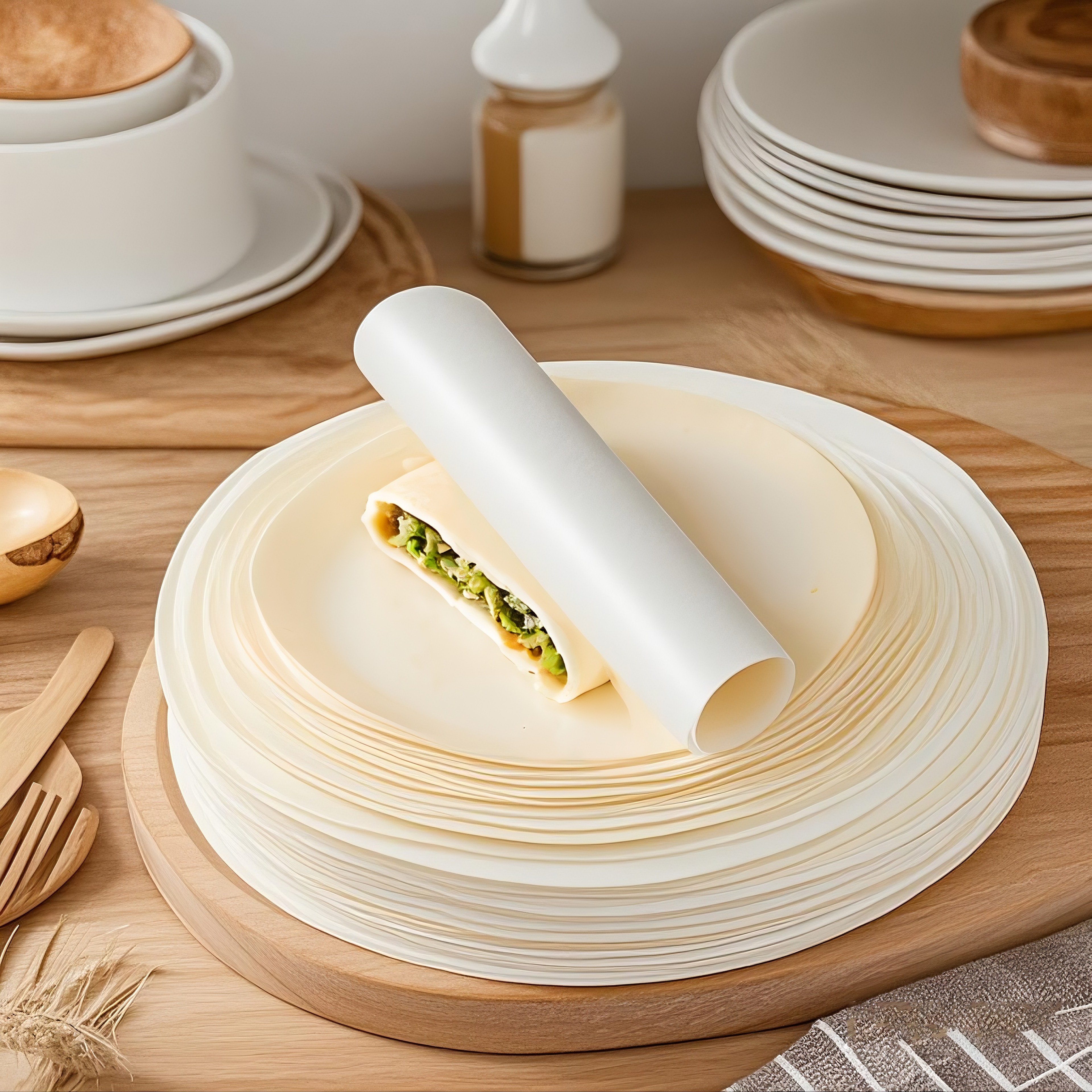 食品グレードの手で掴んだパンケーキ特別な油吸収紙、食品油吸収紙パッド、紙蒸し器、丸いネギ油パン絶縁シリコーン油