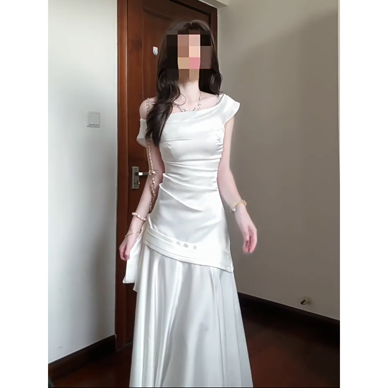 White Evening Dress for Women 2026 New Style High-End Engagement Registration White Dress Coming-Of-Age Ceremony Student Birthday Graduation White Evening Dress for Women 2026 New Style High-End Engagement Registration White Dress Coming-Of-Age Ceremony Student Birthday Graduation
