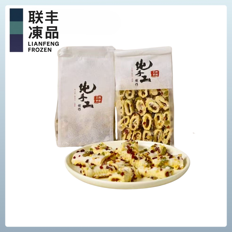 Snow-Topped Egg Roll with Grape, Cranberry, and Mango Flavors, Multi-Layered Pastry with Assorted Dried Fruits, Crispy Biscuits, Casual Handmade Snacks