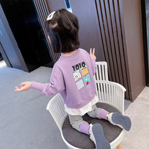 Girls set foreign style autumn clothes 2021 New Tide childrens clothing girls sports clothes spring and autumn children Net red two-piece set