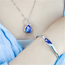 Crystal necklace woman 925 pure silver accessories suit 100 lap collarbone pendant to send girlfriend lover wifes birthday present