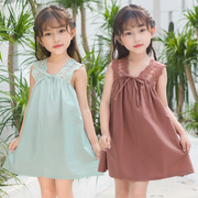 Cô gái ăn mặc mùa hè 2020 mùa xuân váy trẻ em mới ăn mặc Hàn Quốc phiên bản của chiếc váy cô gái ren công chúa váy.