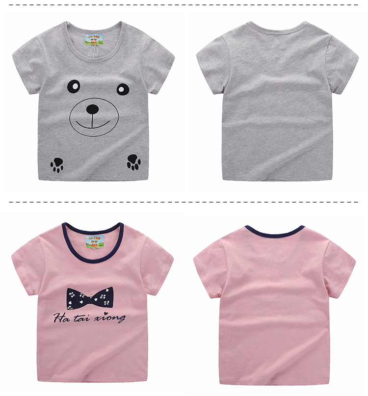 Bé trai và bé gái Quần áo trẻ sơ sinh cho bé gái Áo phông mùa hè cho bé tay áo ngắn tay áo nửa tay 1 cotton 2 áo 3 hè 4 tuổi quan ao tre em