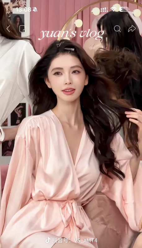 Victoria's Secret Same Style Satin Tie Solid Color Loose Home Robe Bathrobe Dressing Gown