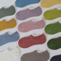 Not Falling to Sox Children Summer Silicone Anti-Slip Boat Socks Large Yard Pure color invisible Short Sox cotton Japanese base Fundamentals