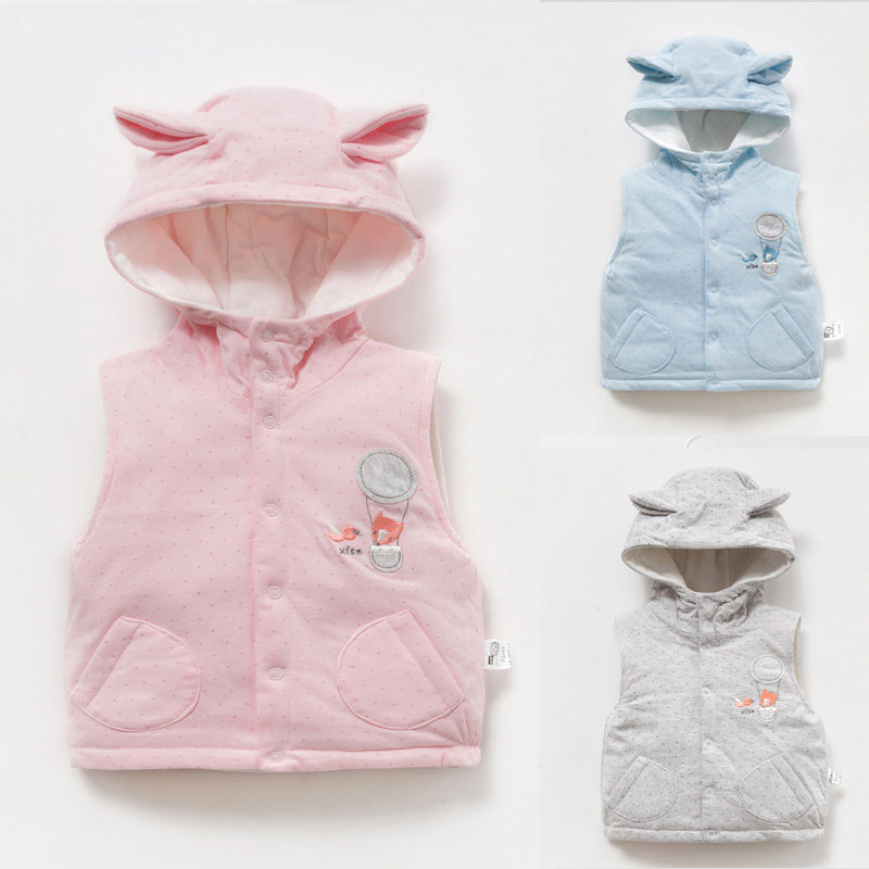 Newborn baby vest spring and autumn thin cotton vest jacket male and female toddler baby horse clip pure cotton kan shoulder outside wearing foreign air