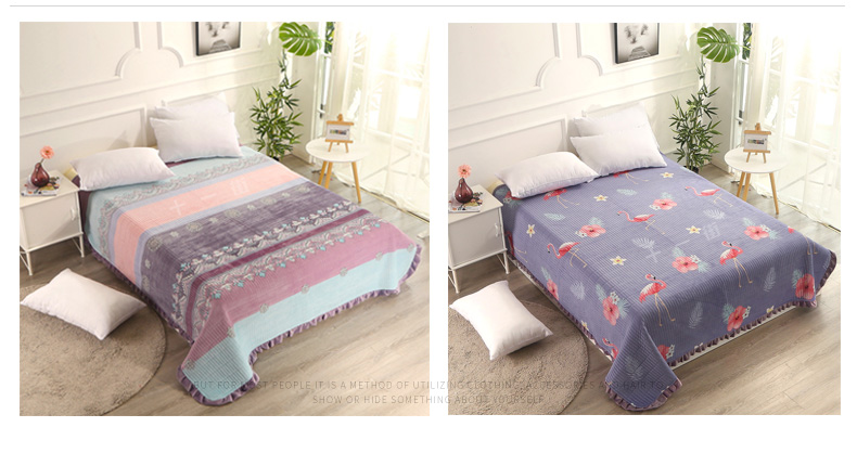 Pha lê nhung trải giường đơn mảnh chăn quilted quilted chăn AB bề mặt mùa đông chăn chăn ga giường