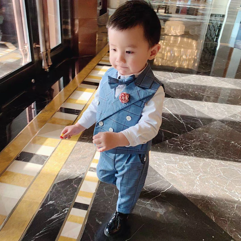 小花 童儿 một tuổi đẹp trai ăn mặc vest vest phù hợp với thủy triều - Váy trẻ em